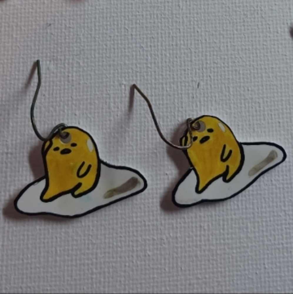 4/$60 New Gudetama Egg Pair of Earrings - Hand-Made